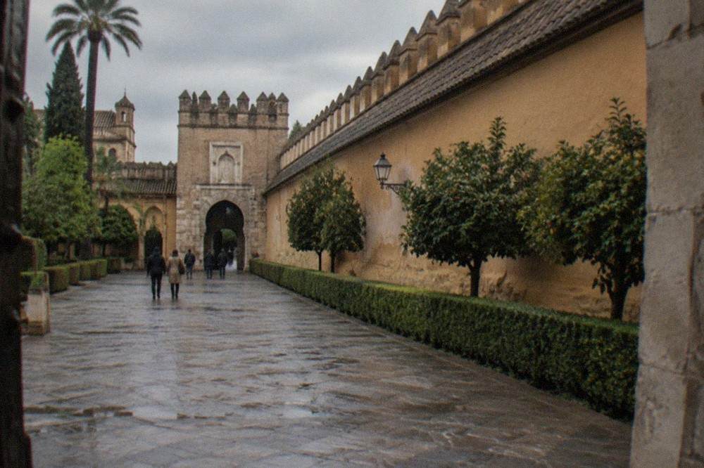 Ornate tiled arches and a quiet courtyard inside the Real Alcázar of Seville